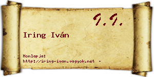 Iring Iván névjegykártya
