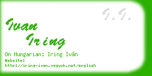 ivan iring business card